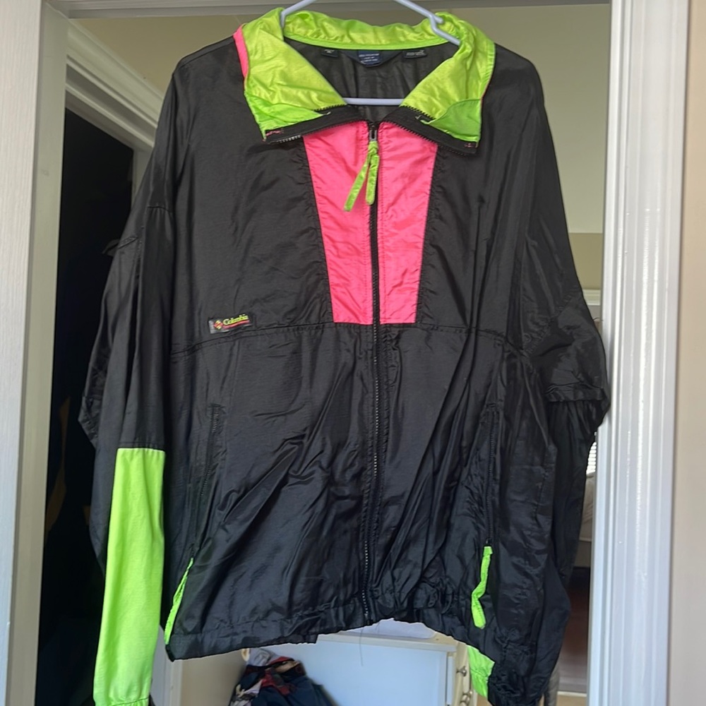 Vtg Columbia Y2k 90s Neon
Colorblock Windbreaker Jacket..